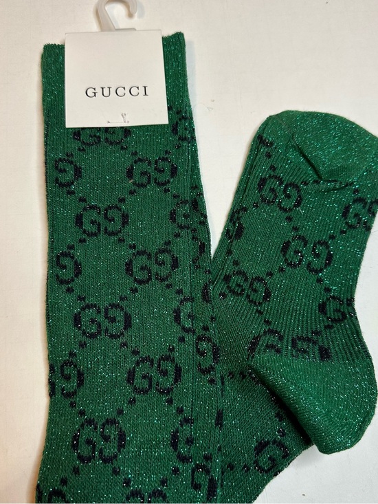 Gucci Other - Gucci Green GG Sparkle Crew Socks